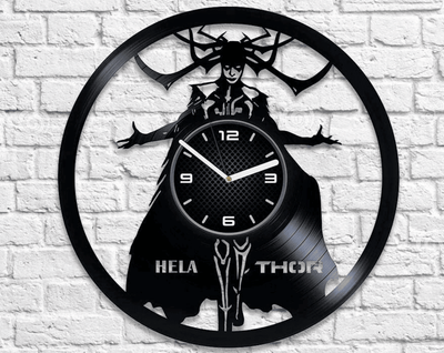 Hela Thor Vinyl Record Round Wall Clock Famous Comic Movie Fan Superheroes Room Decor Unusual Artwork For Girls New Year Gifts For Girlfriend