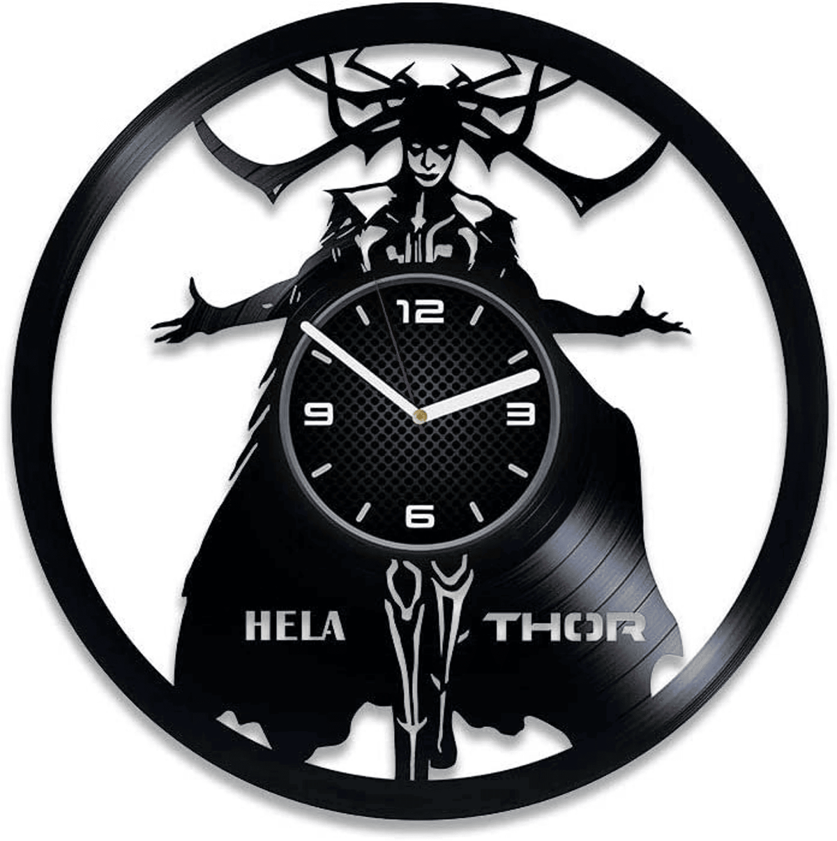 Hela Thor Vinyl Record Round Wall Clock Famous Comic Movie Fan Superheroes Room Decor Unusual Artwork For Girls New Year Gifts For Girlfriend