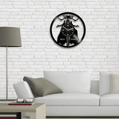 Hela Thor Vinyl Record Round Wall Clock Famous Comic Movie Fan Superheroes Room Decor Unusual Artwork For Girls New Year Gifts For Girlfriend