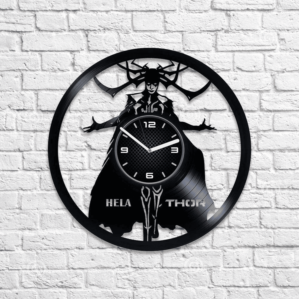 Hela Thor Vinyl Record Round Wall Clock Famous Comic Movie Fan Superheroes Room Decor Unusual Artwork For Girls New Year Gifts For Girlfriend
