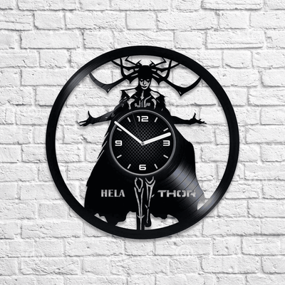 Hela Thor Vinyl Record Round Wall Clock Famous Comic Movie Fan Superheroes Room Decor Unusual Artwork For Girls New Year Gifts For Girlfriend