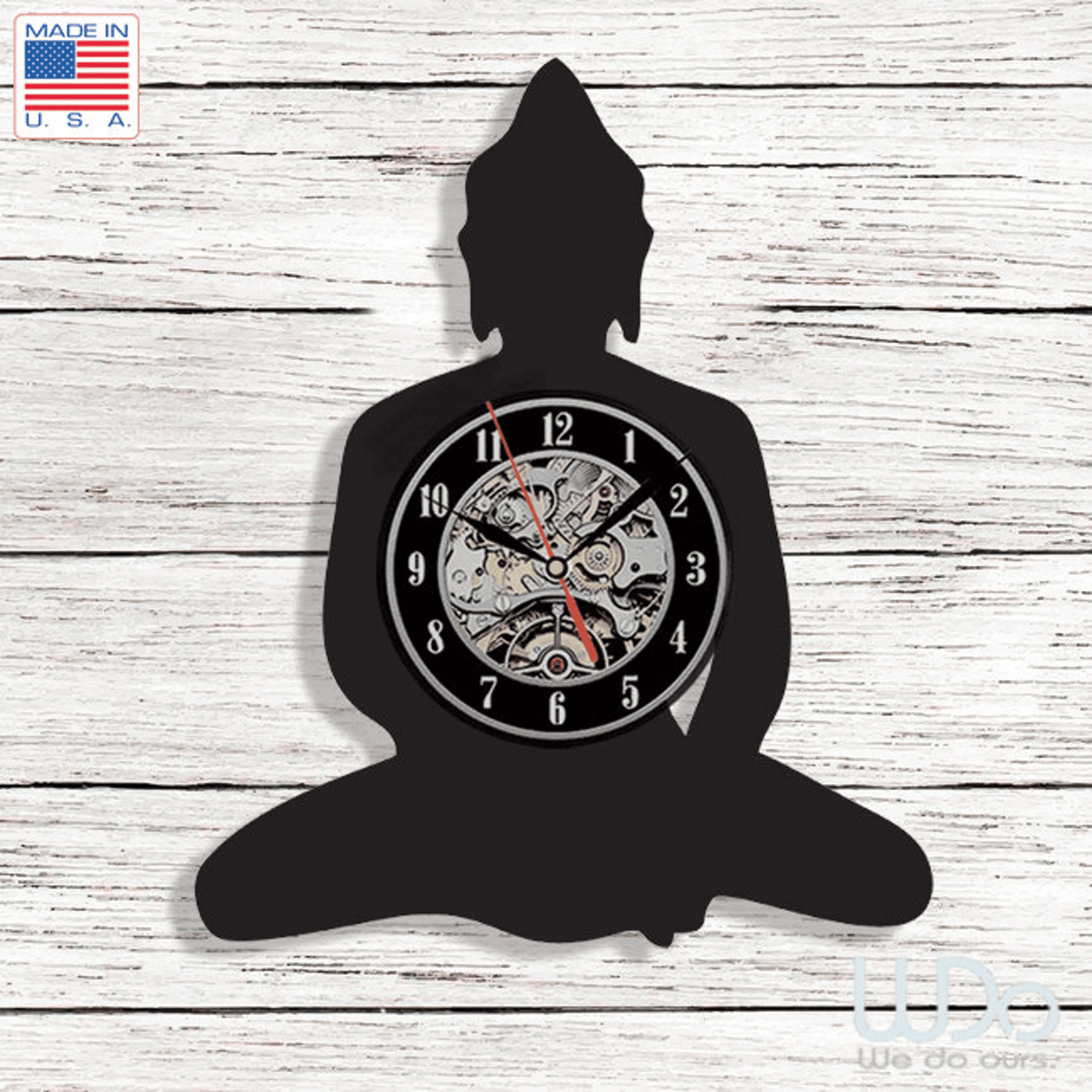Buddha Vinyl Records Wall Clock Perfect Gift Birthday Xmas Plus! Buddha Gift Key Chain!!!