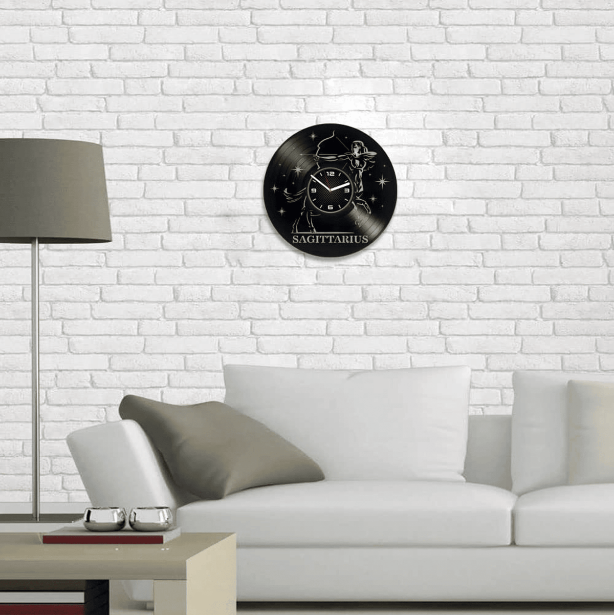 Sagittarius Vinyl Record Clock Astrology Signs Contemporary Decor For Women Room Anniversary Gift For Girlfriend