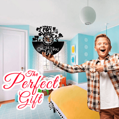 Owl Love Vinyl Record Wall Clock Gifts For Him Her Kids Decor For Home Bedroom Bathroom Kitchen Art Surprise Ideas For Best Friends