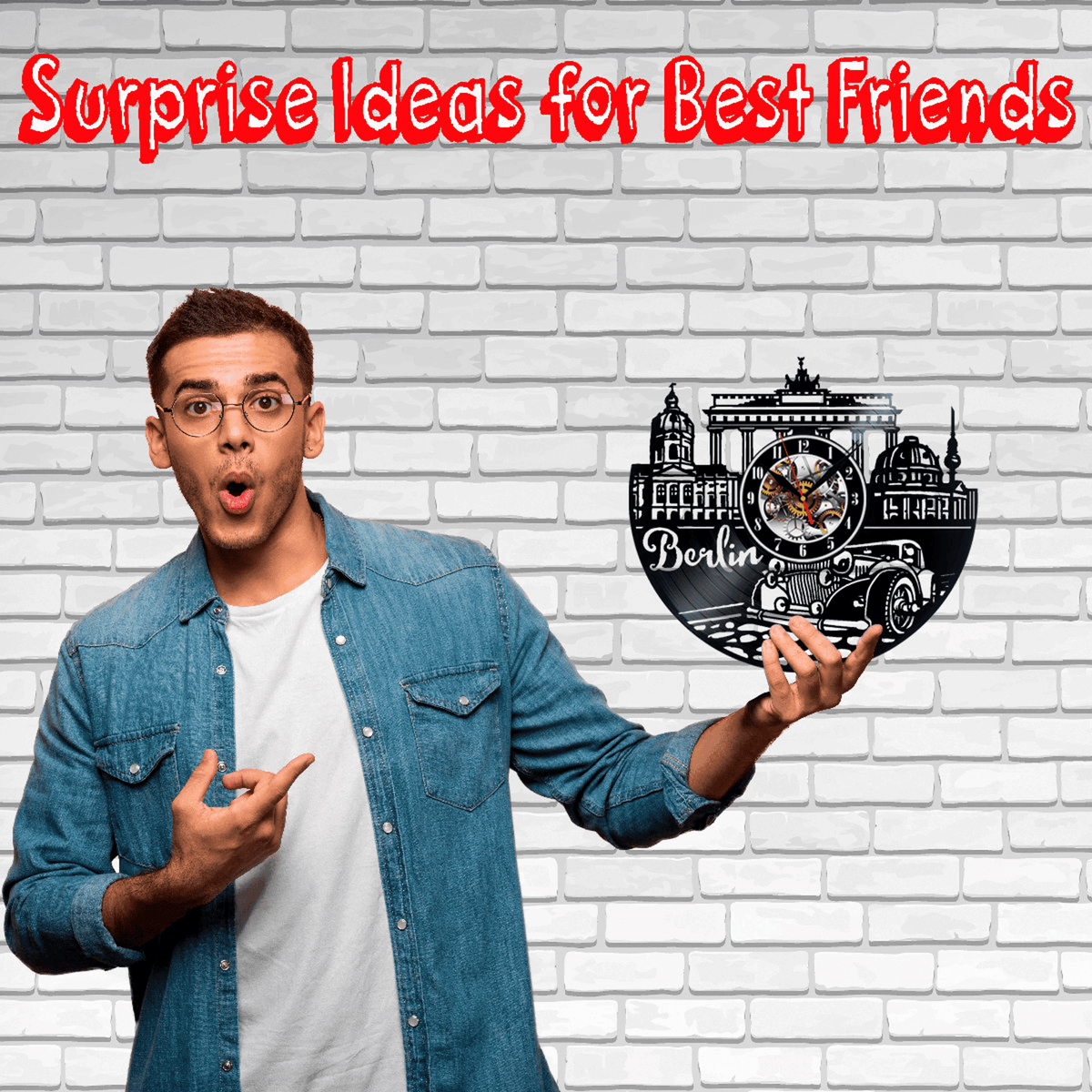 Berlin City Vinyl Record Wall Clock Gifts For Him Her Kids Decor For Home Bedroom Bathroom Kitchen Art Surprise Ideas For Friends