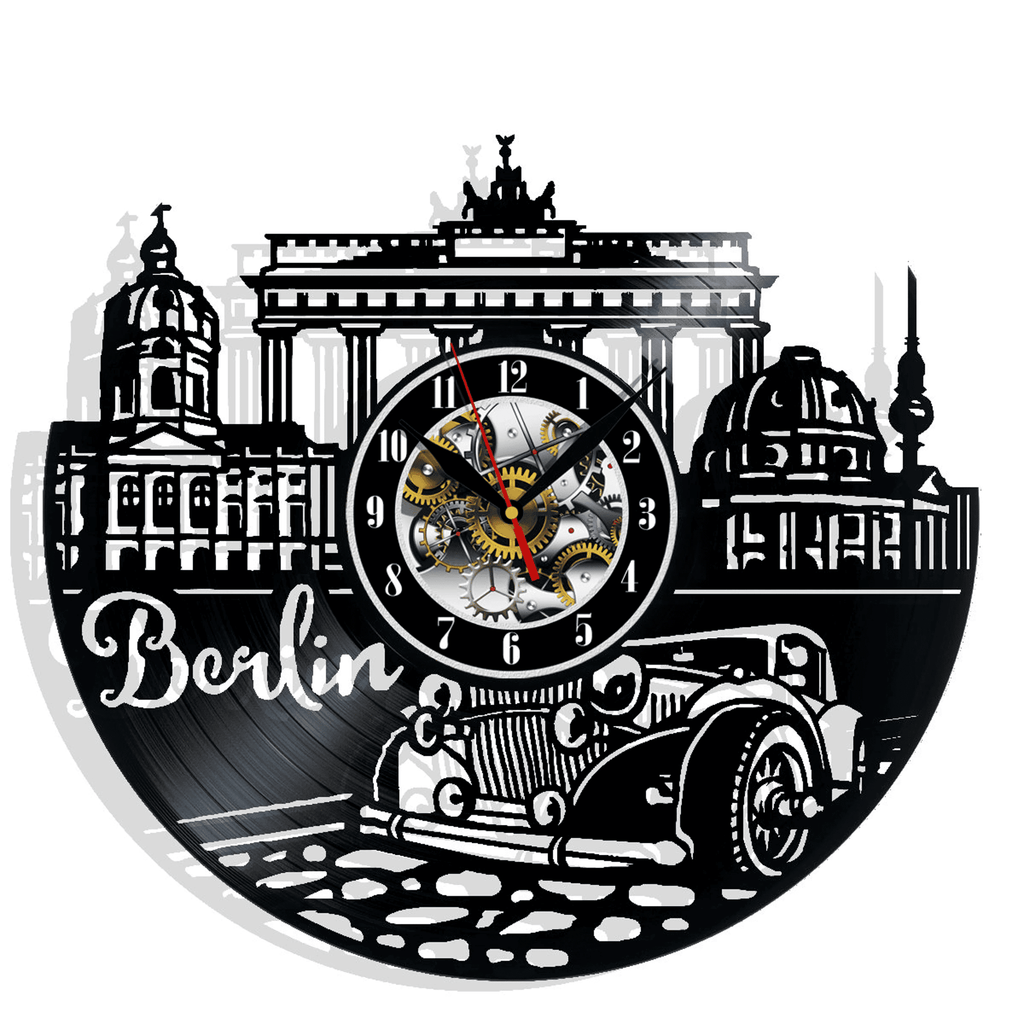 Berlin City Vinyl Record Wall Clock Gifts For Him Her Kids Decor For Home Bedroom Bathroom Kitchen Art Surprise Ideas For Friends