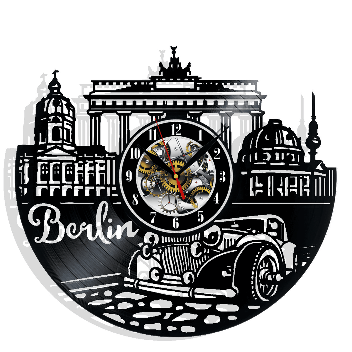 Berlin City Vinyl Record Wall Clock Gifts For Him Her Kids Decor For Home Bedroom Bathroom Kitchen Art Surprise Ideas For Friends