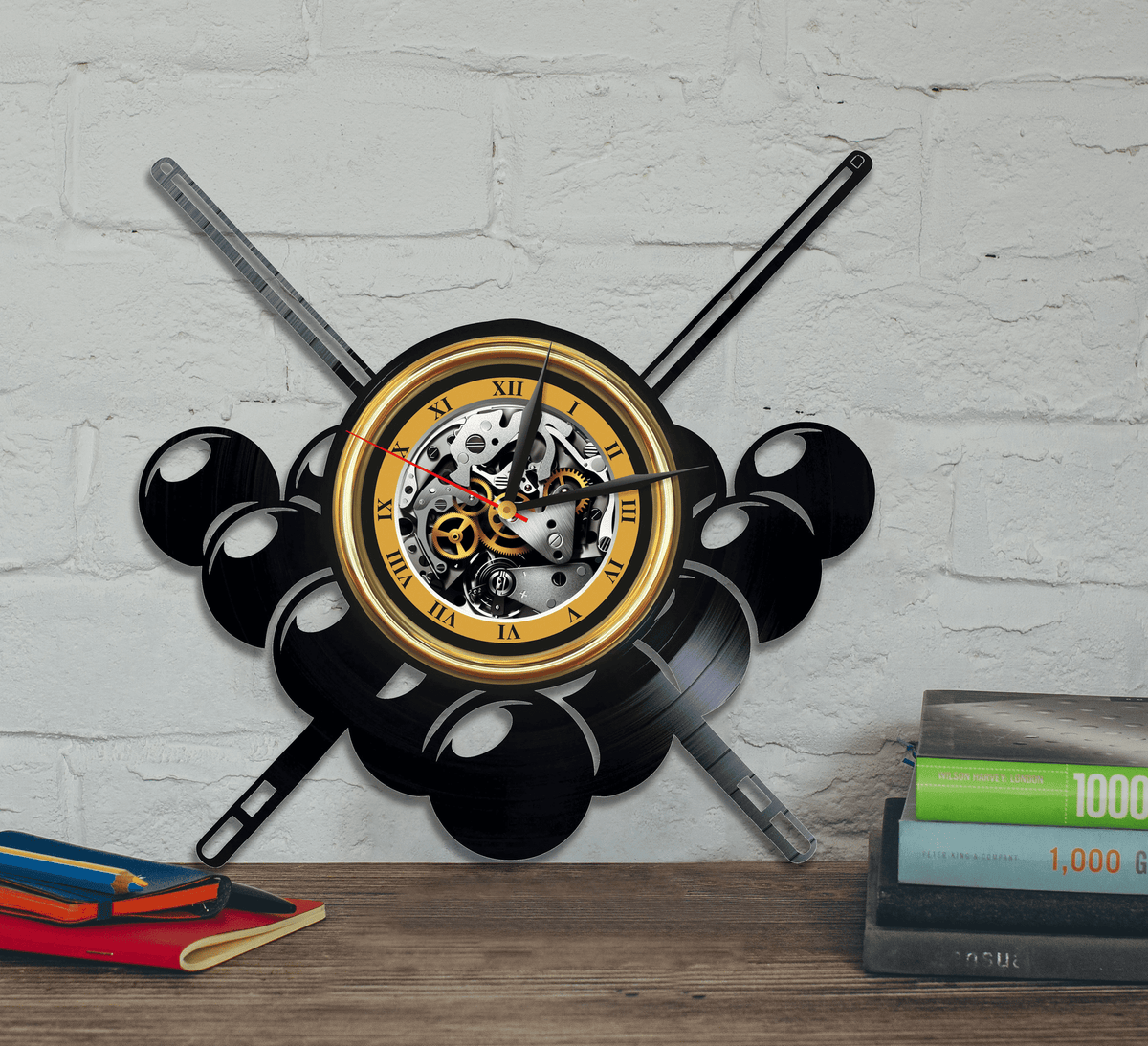 Billiard Vinyl Record Wall Clock Billiard Room D���������cor Modern Art For Men Room Christmas Gift For Husband