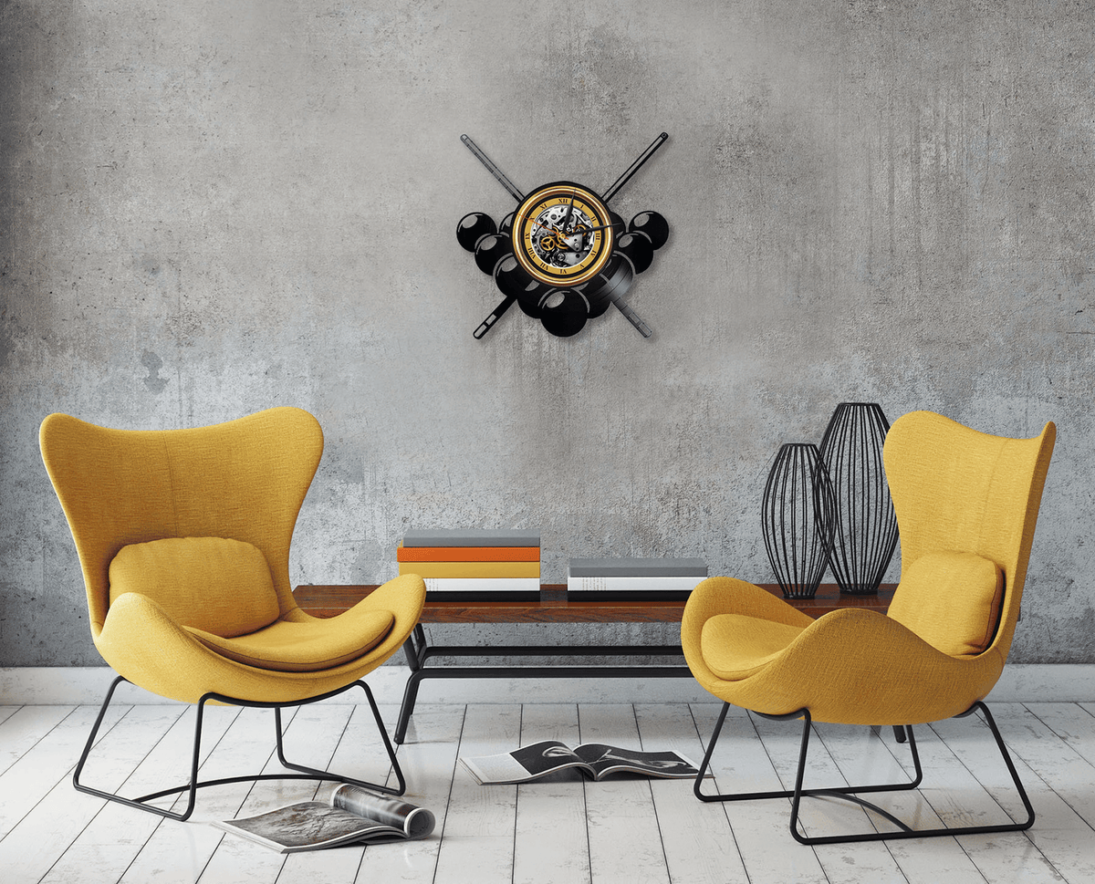 Billiard Vinyl Record Wall Clock Billiard Room D���������cor Modern Art For Men Room Christmas Gift For Husband