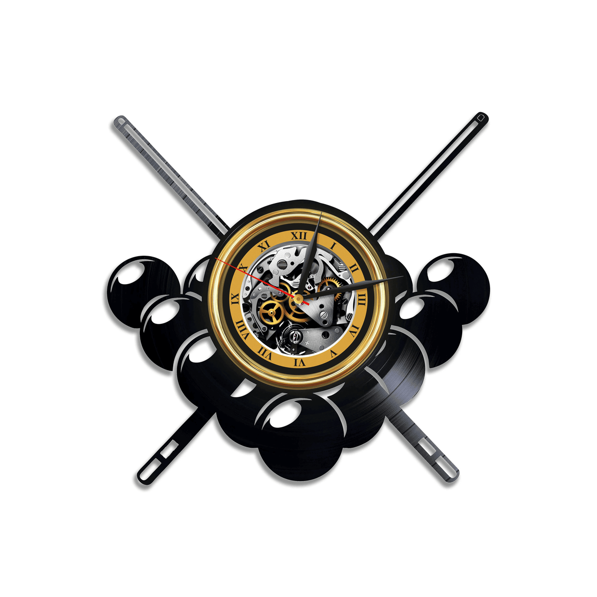 Billiard Vinyl Record Wall Clock Billiard Room D���������cor Modern Art For Men Room Christmas Gift For Husband