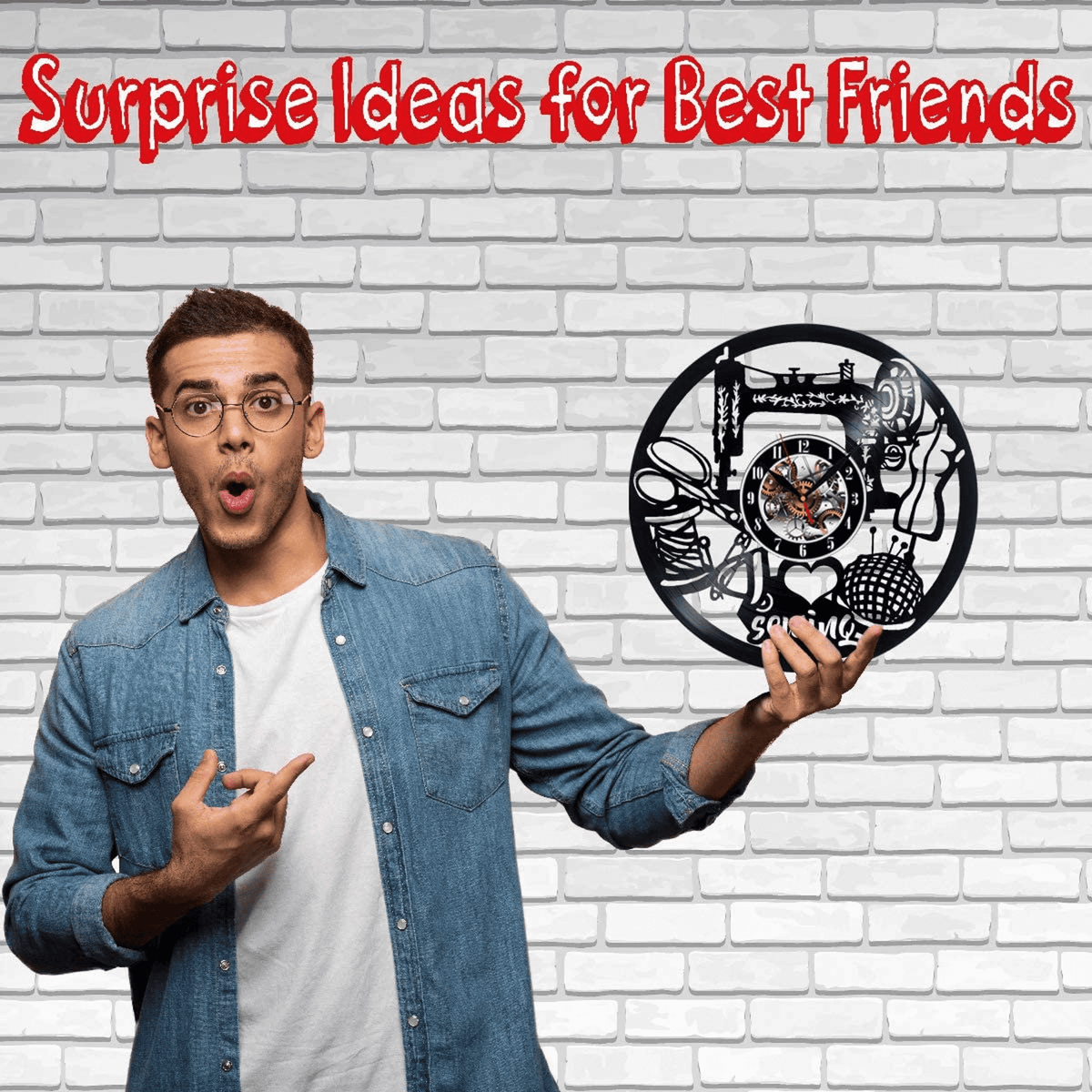 I Love Sewing Vinyl Record Wall Clock Gifts For Him Her Kids Decor For Home Bedroom Bathroom Kitchen Art Surprise Ideas Friends