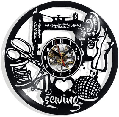 I Love Sewing Vinyl Record Wall Clock Gifts For Him Her Kids Decor For Home Bedroom Bathroom Kitchen Art Surprise Ideas Friends