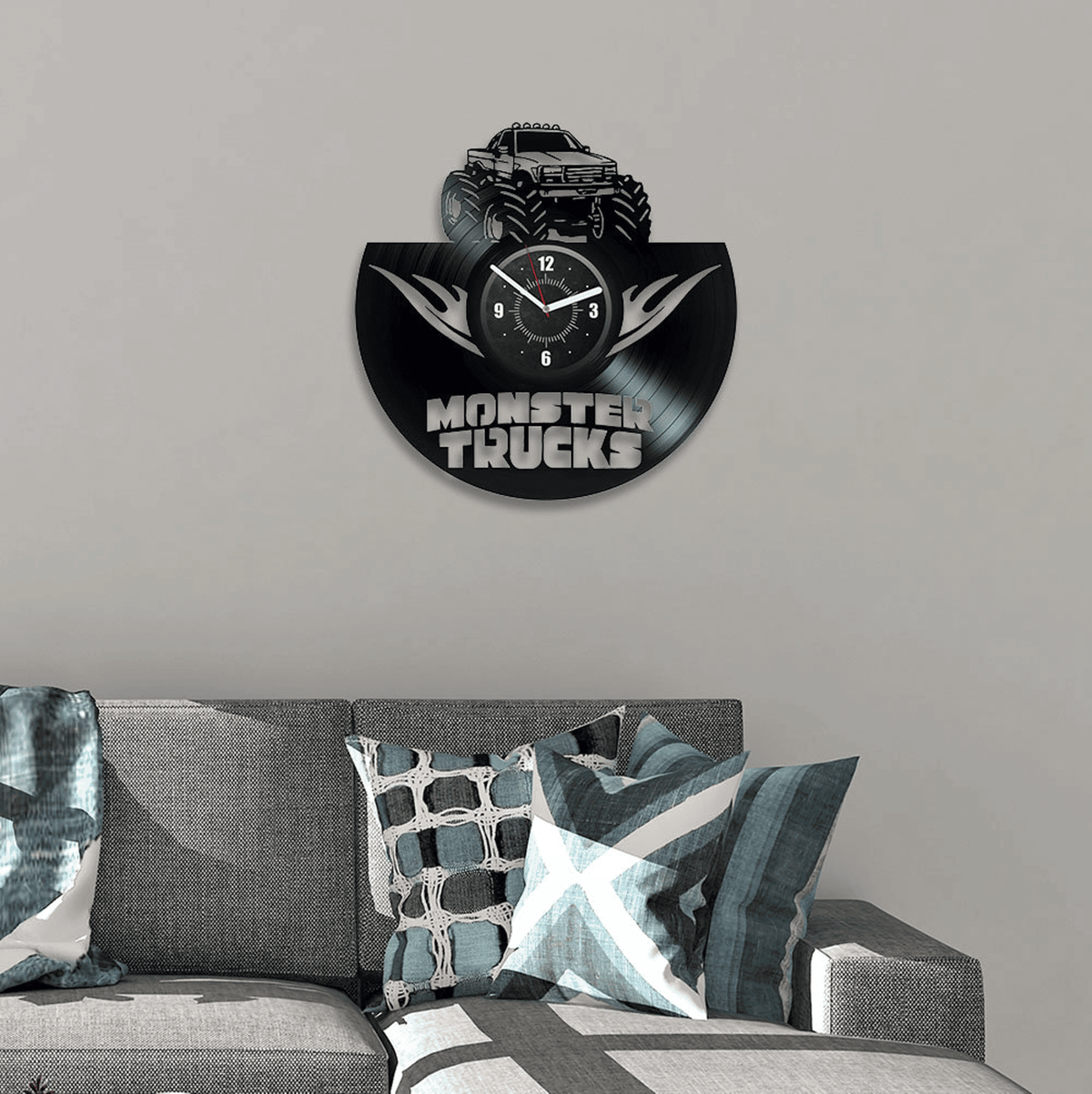 Truck Car Vinyl Record Silent Wall Clock Cars Decor For Boys Room Car Lover Gift For Man Truck Wall Art New Year Gift For Kid Boy