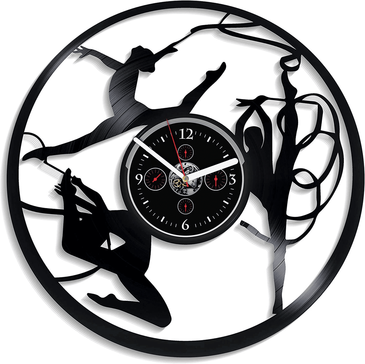 Gymnastics Vinyl Record Clock Creative Wall Decor For Girl Wedding Gift For Bride Ballet Art Baby Shower Gift Sports Girl