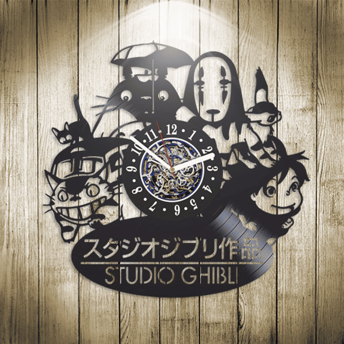 Ghibli Studio Vinyl Record Silent Wall Clock Ghibli Studio Art Retro Decor For Anime Fans Anime Lover Gift Winter Holidays Gift For Wife