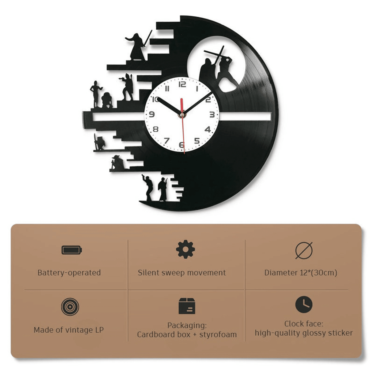 Bud Spencer Terence Hill Vinyl Record Clock With Bright Led Lights Room Decoration Unique Design Clock Birthday Gift