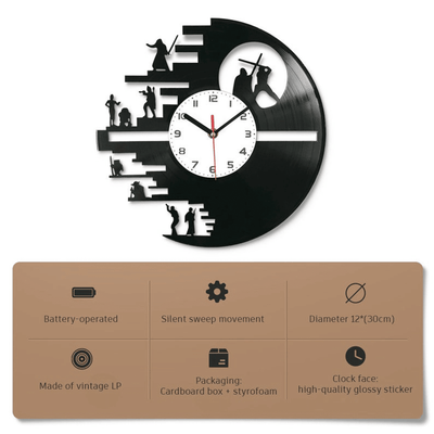 Bud Spencer Terence Hill Vinyl Record Clock With Bright Led Lights Room Decoration Unique Design Clock Birthday Gift