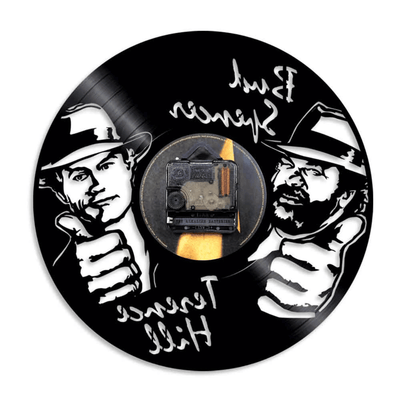Bud Spencer Terence Hill Vinyl Record Clock With Bright Led Lights Room Decoration Unique Design Clock Birthday Gift