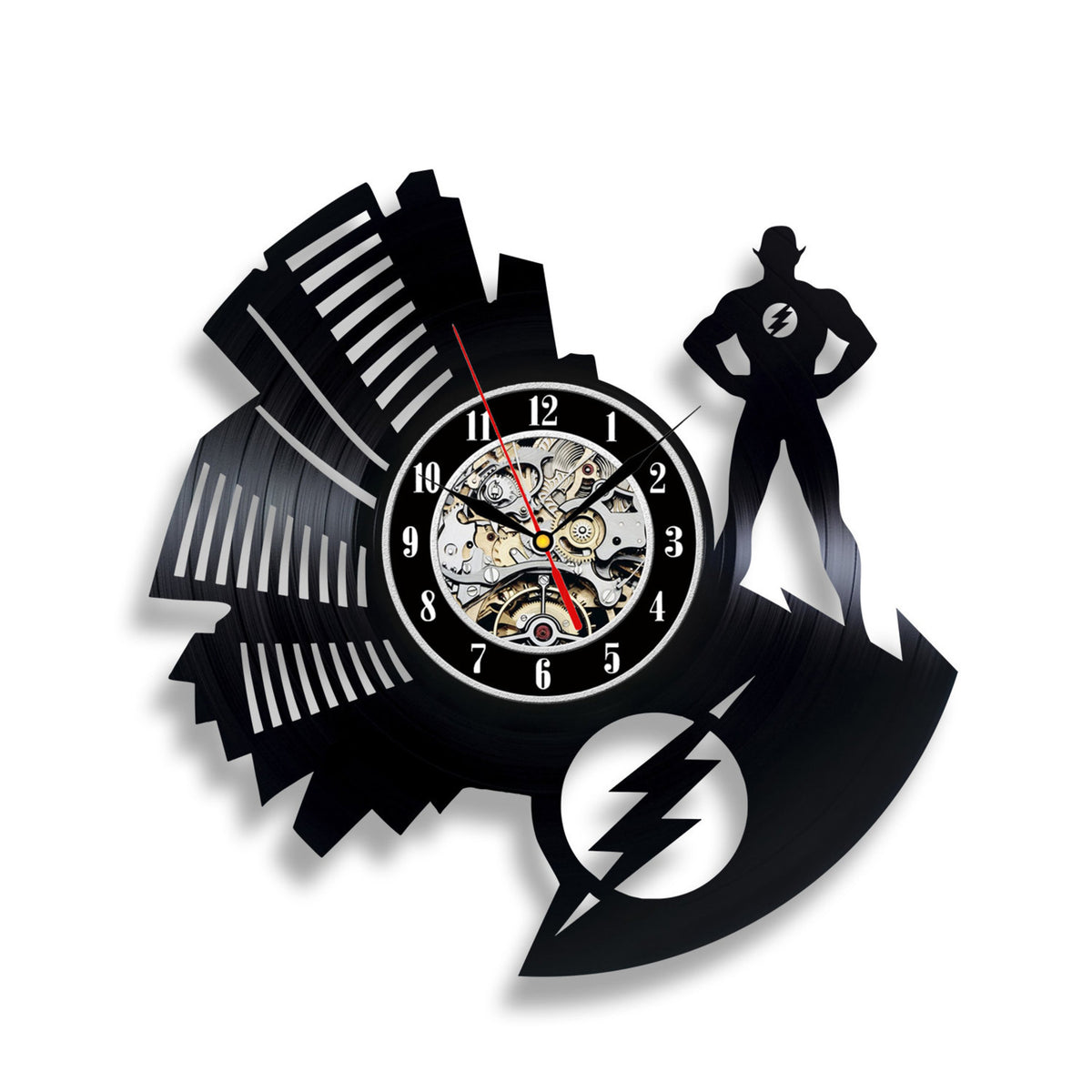 The Flash Vinyl Record Wall Clock Modern Black Art Famous Comic Comics Superhero Decor Anniversary Gift For Husband