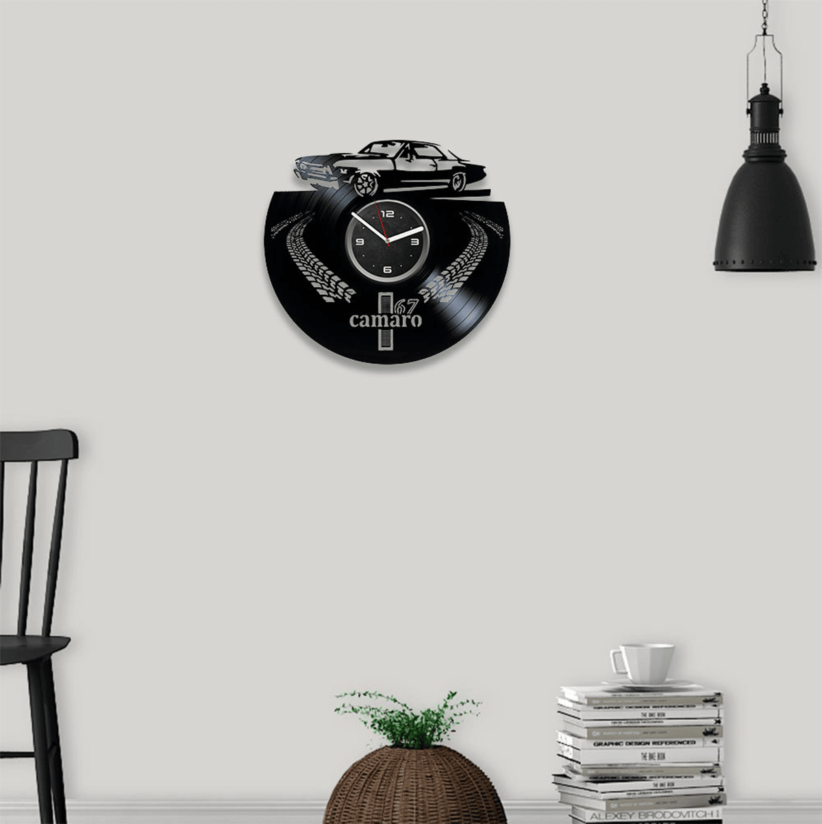 Car Vinyl Record Black Wall Clock Car Wall Art Original Decor For Man Cave Car Lover Gift For Man Retirement Gifts For Coworkers