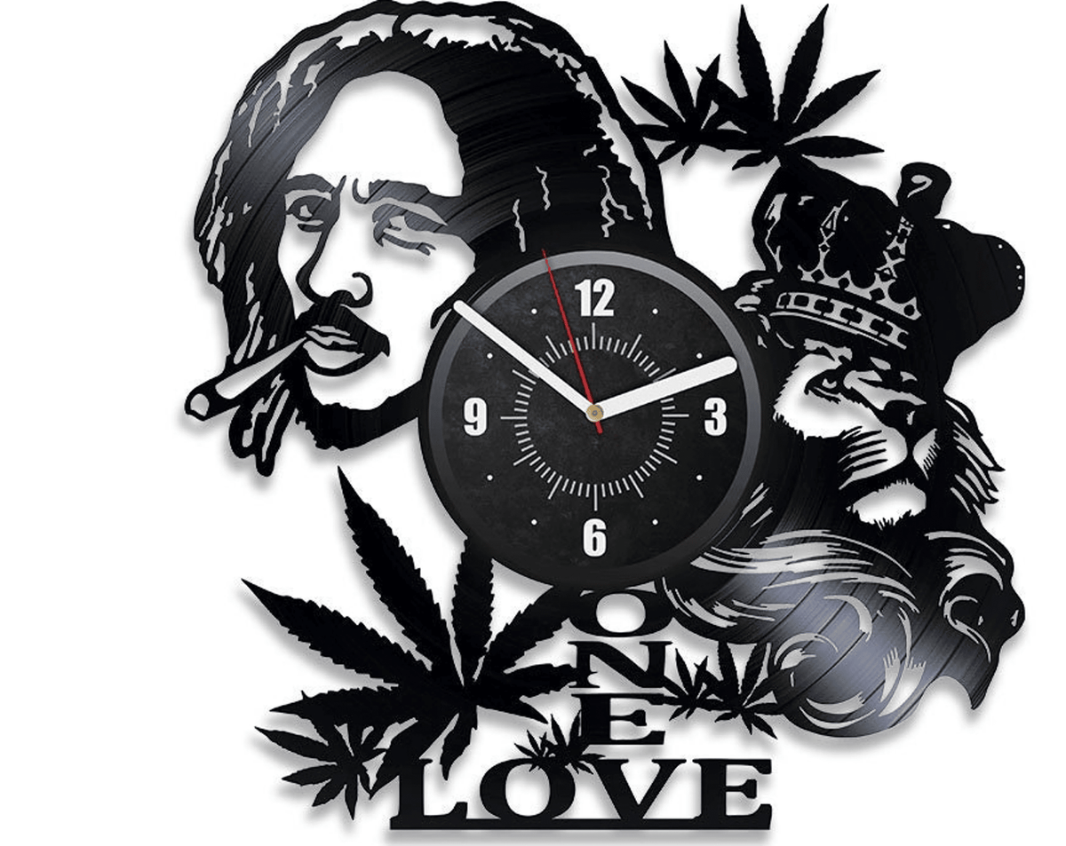 Bob Marley Vinyl Record Wall Clock Bob Marley Art Reggae Music Wall Decor For Mans Bedroom Music Legend Anniversary Gifts For Boyfriend