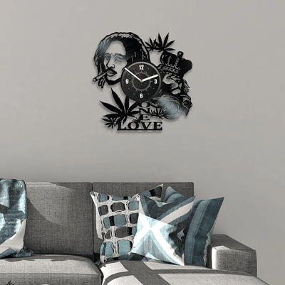 Bob Marley Vinyl Record Wall Clock Bob Marley Art Reggae Music Wall Decor For Mans Bedroom Music Legend Anniversary Gifts For Boyfriend