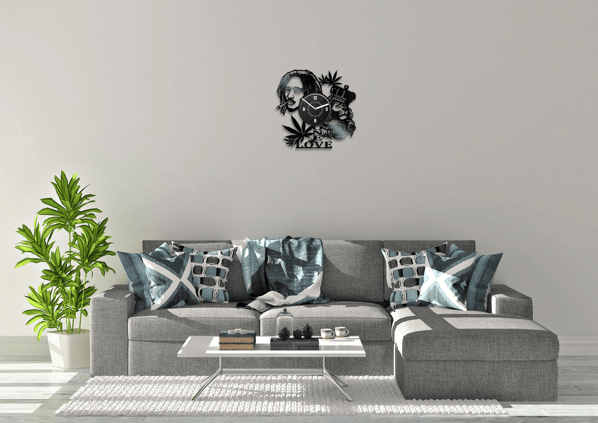 Bob Marley Vinyl Record Wall Clock Bob Marley Art Reggae Music Wall Decor For Mans Bedroom Music Legend Anniversary Gifts For Boyfriend