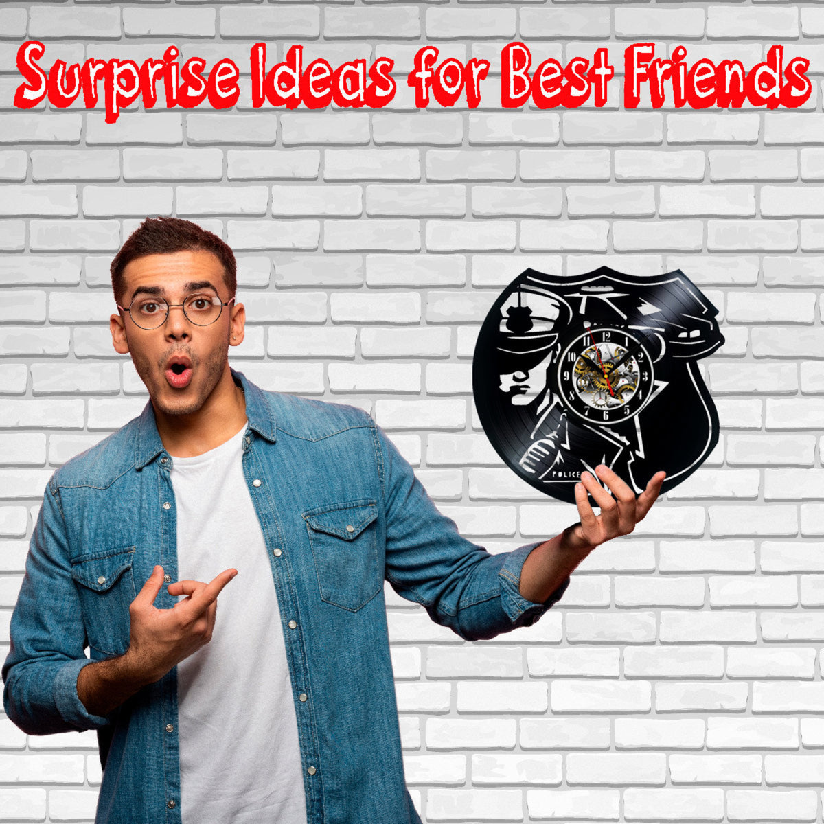 Police Policeman Vinyl Record Wall Clock Gifts For Him Her Kids Decor For Home Bedroom Bathroom Kitchen Surprise Ideas For Best Friends