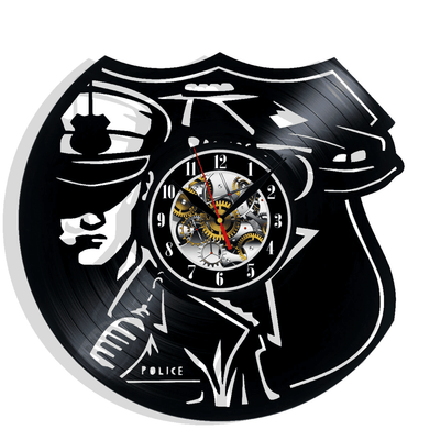 Police Policeman Vinyl Record Wall Clock Gifts For Him Her Kids Decor For Home Bedroom Bathroom Kitchen Surprise Ideas For Best Friends