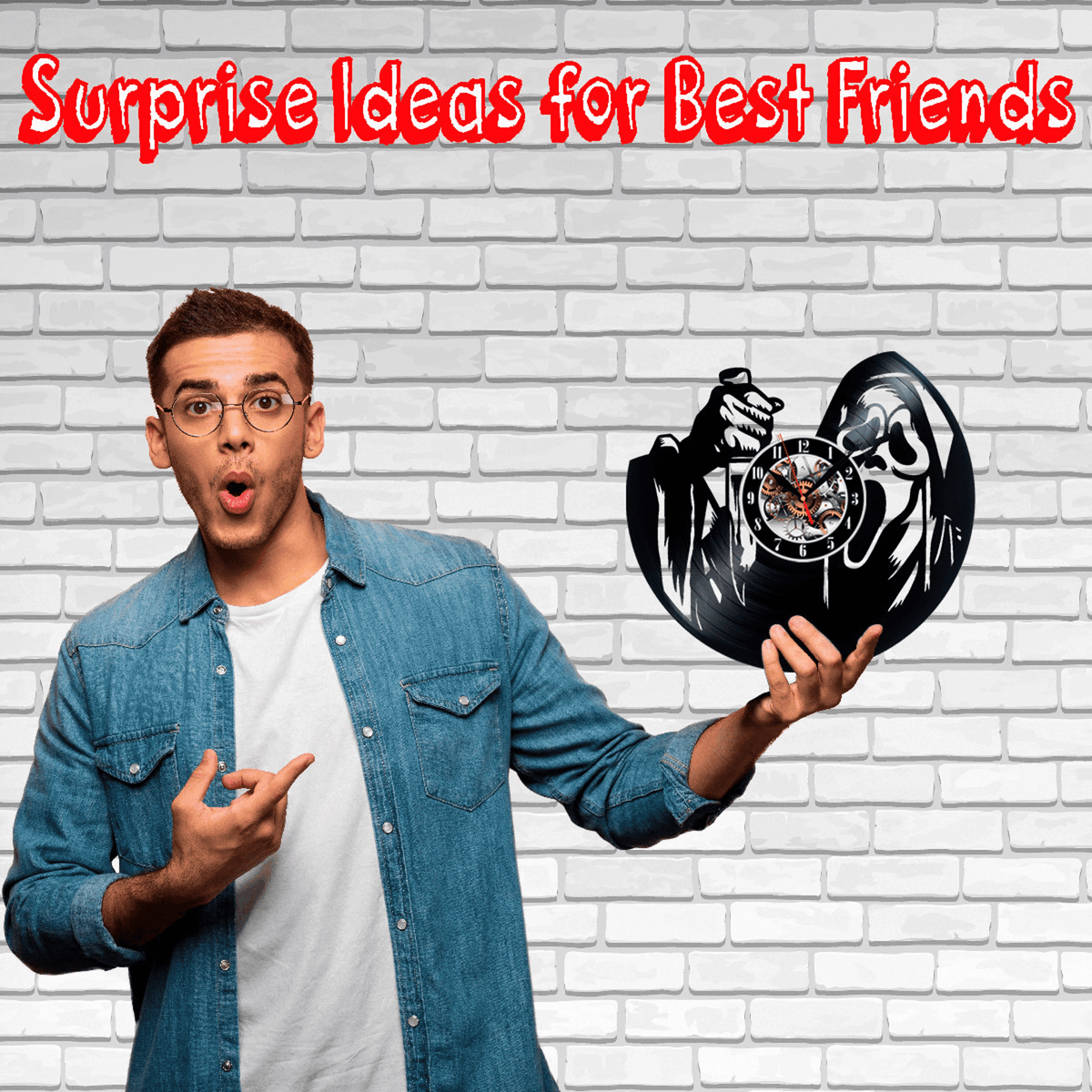 Halloween Horror Movie Vinyl Record Wall Clock Gifts For Him Her Kids Decor For Home Bedroom Kitchen Art Surprise Ideas For Best Friends