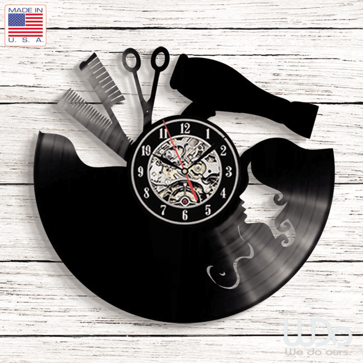 Hairdressing Barber Vinyl Records Wall Clock Perfect Gift Birthday!