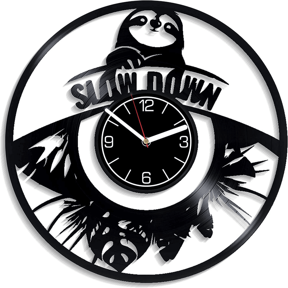 Sloth Vinyl Record Wall Clock Animal Room Decor Cute Decor For Nursery Birthday Gift For Kids School Wall Decor Gift For Son