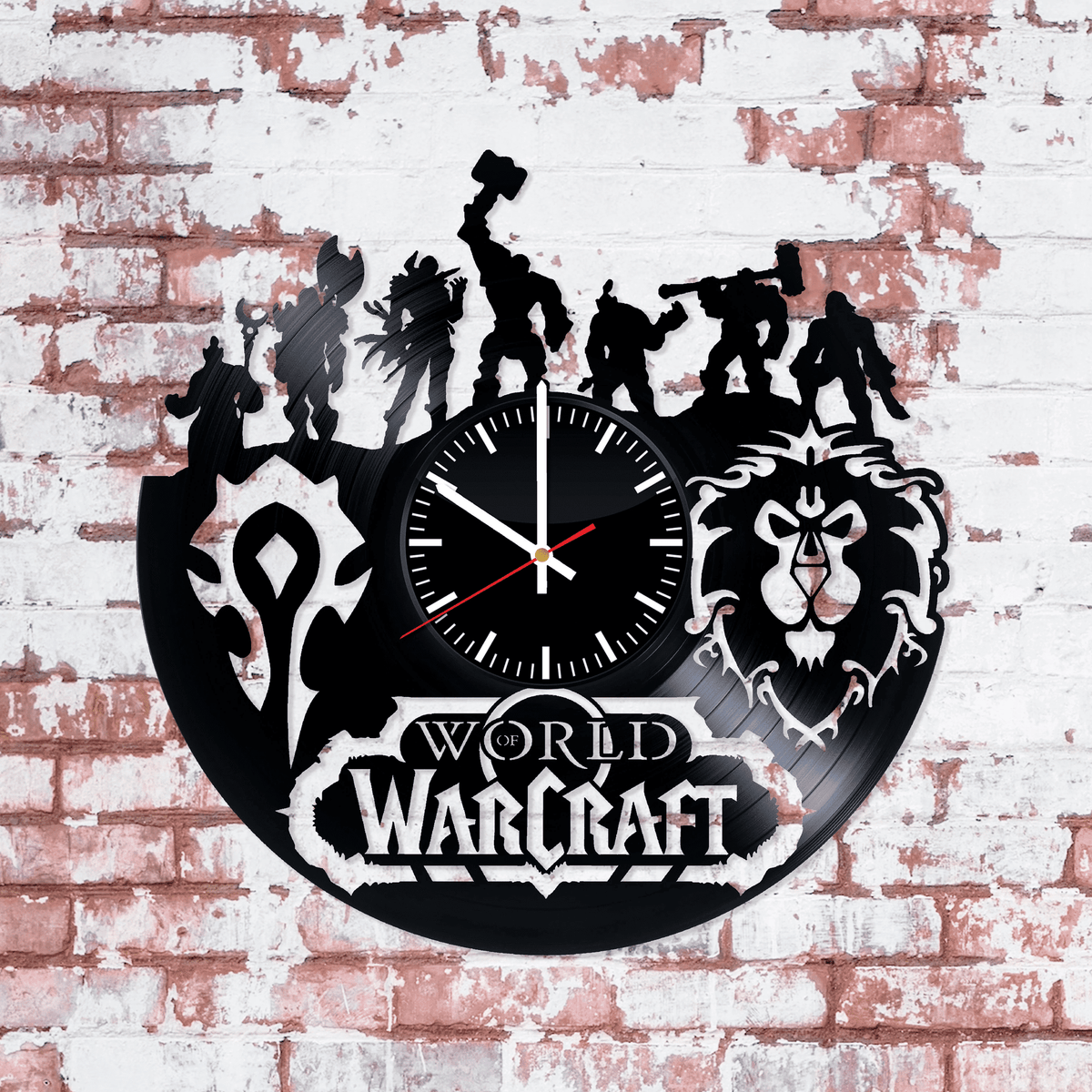 Warcraft Art Fan , Made From Real Vinyl Record, Wall Clock , Action Video Game Work Clock, Birthday Gift Idea For Gamers, New Year Gift