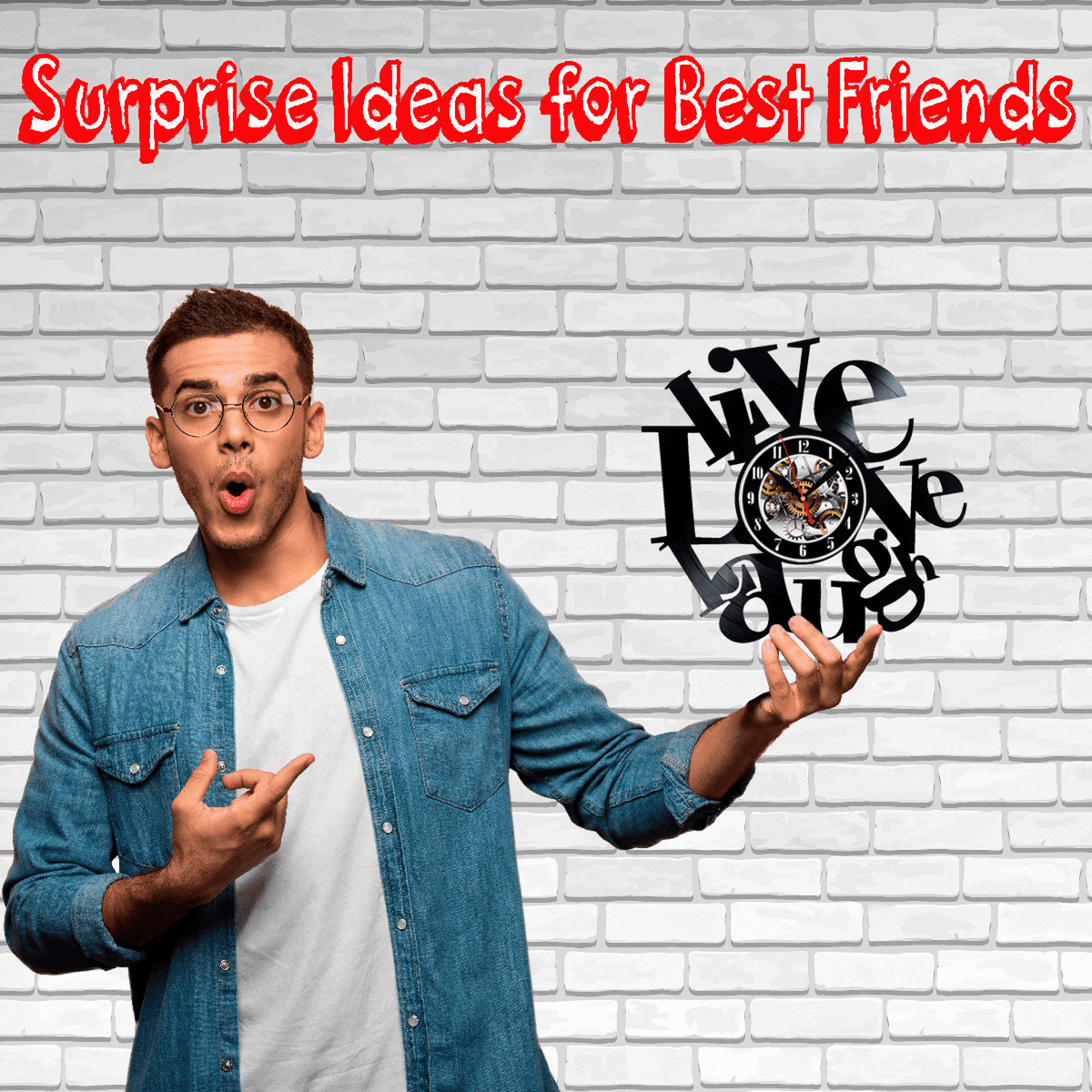 Live Love Laugh Vinyl Record Wall Clock Gifts For Him Her Kids Decor For Home Bedroom Bathroom Kitchen Surprise Ideas For Best Friends