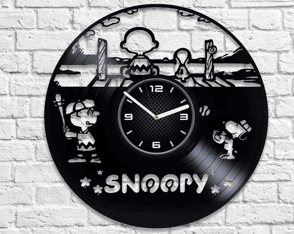 Cartoon Characters Vinyl Record Silent Wall Clock Cartoon Wall Art Original Room Decor For Kids Holiday Gift For Brother