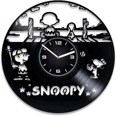 Cartoon Characters Vinyl Record Silent Wall Clock Cartoon Wall Art Original Room Decor For Kids Holiday Gift For Brother