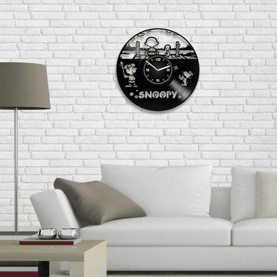 Cartoon Characters Vinyl Record Silent Wall Clock Cartoon Wall Art Original Room Decor For Kids Holiday Gift For Brother