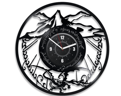 Fantasy Movies Vinyl Record Laser Cut Wall Clock Lord Of The Ring Art Unique Decor For Home Movie Artwork Holiday Gift For Husband