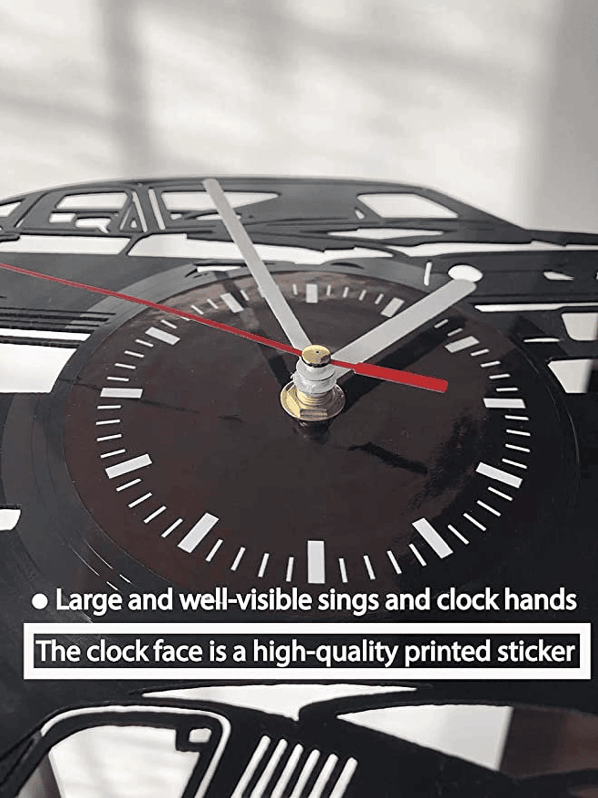 Hand Made Vinyl Record Clock, Great Gift For Hockey Lover, Wall D���������cor For Real Sport Fan, Kids Play College Room Decoration, Birthday Gift