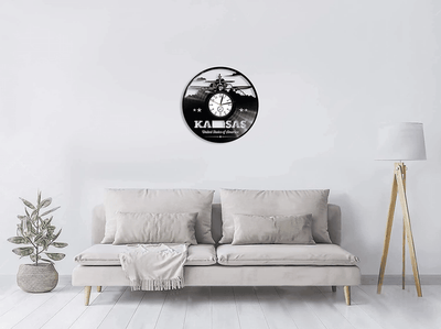 Kansas Vinyl Record Lp Clock States Wall Art Moving Gift For Friend Contemporary Wall Decor For Apartment New Home Gift Ideas
