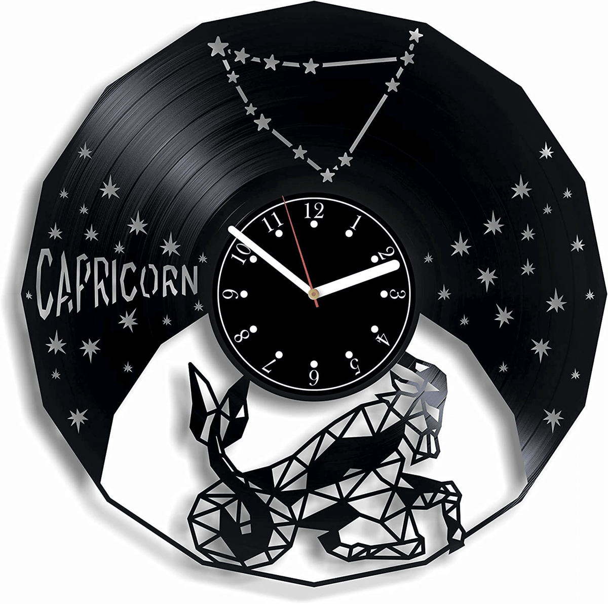 Capricorn Vinyl Record Large Clock Kids Room Decor Zodiac Wall Art Birthday Gift Idea For Him Or Her