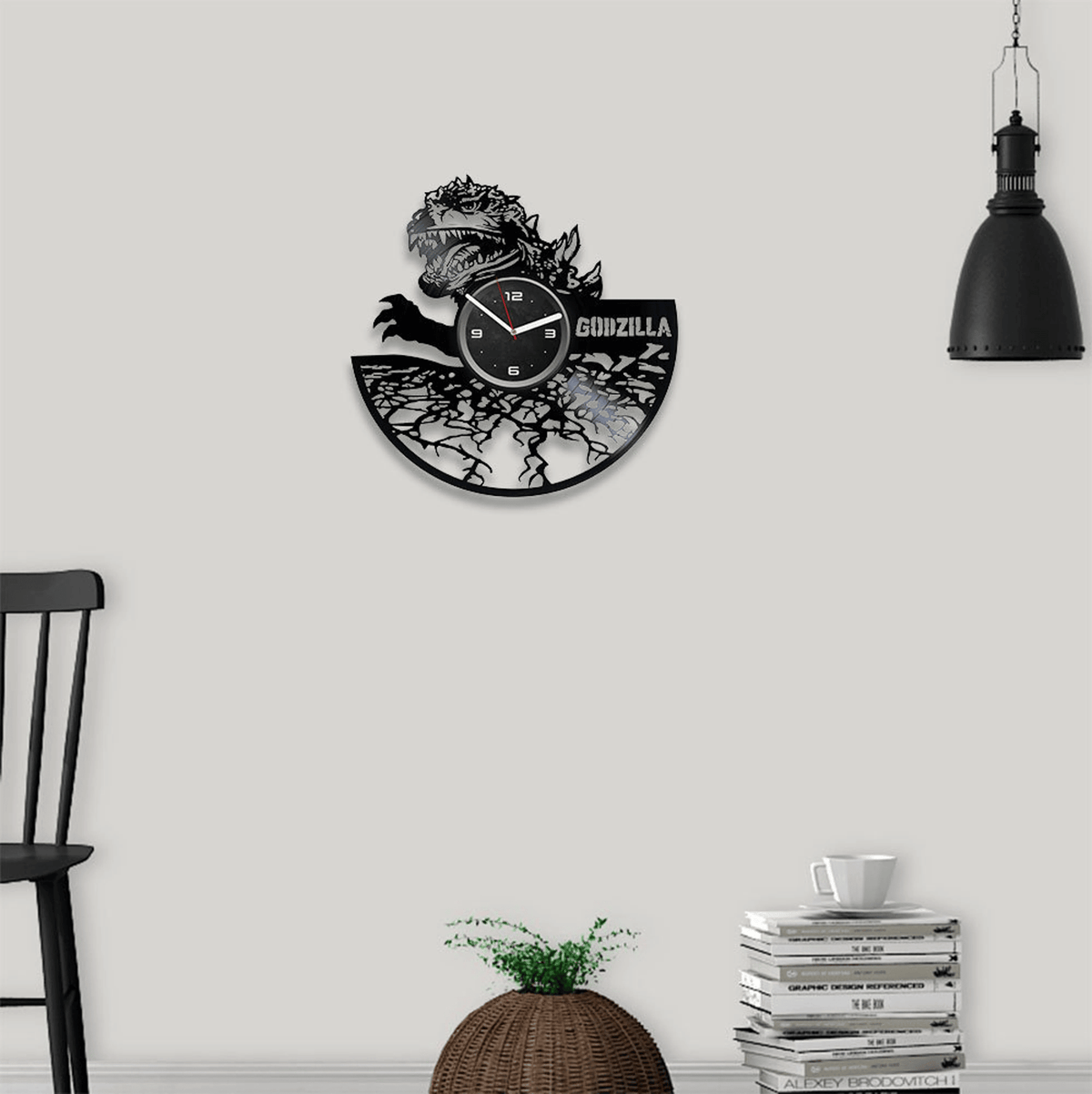 Japanese Monsters Vinyl Record Unique Clock Handmade Art For Home Wall Hanging Decor Birthday Gifts Idea For Boyfriend