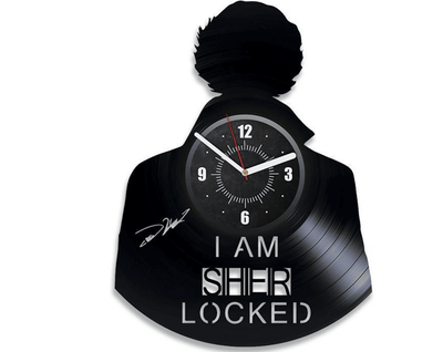 Sherlock Vinyl Record Black Wall Clock Movie Lover Gift Sherlock Holmes Decor Wall Art For Living Room Large Birthday Gift For Daughter