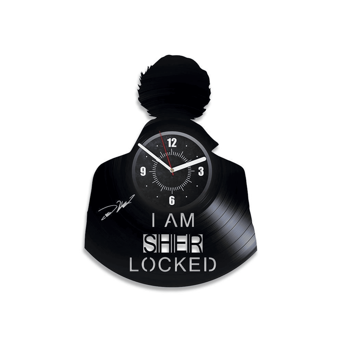 Sherlock Vinyl Record Black Wall Clock Movie Lover Gift Sherlock Holmes Decor Wall Art For Living Room Large Birthday Gift For Daughter
