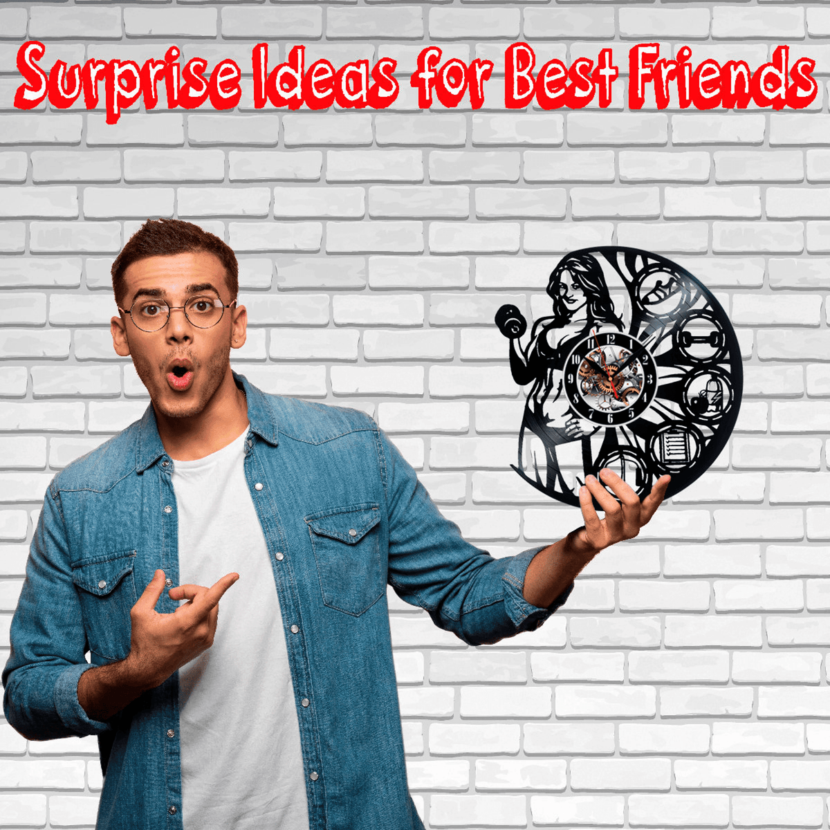 Gym Workout Vinyl Record Wall Clock Gifts For Him Her Kids Decor For Home Bedroom Bathroom Kitchen Art Surprise Ideas For Best Friends