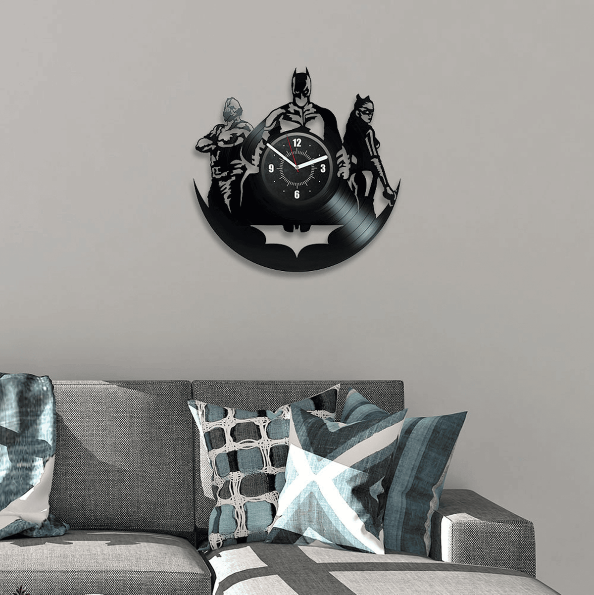 Dc Heroes Vinyl Record Large Wall Clock Comics Books Art Modern Decor For Living Room Dc Universe Christmas Gifts For Best Friend