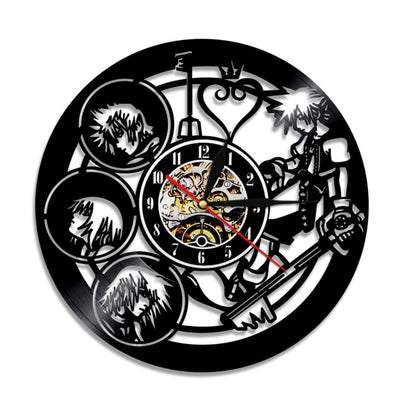 Kingdom Hearts Vinyl Record Clock With Bright Led Lights Room Decoration Unique Design Clock Birthday Gift