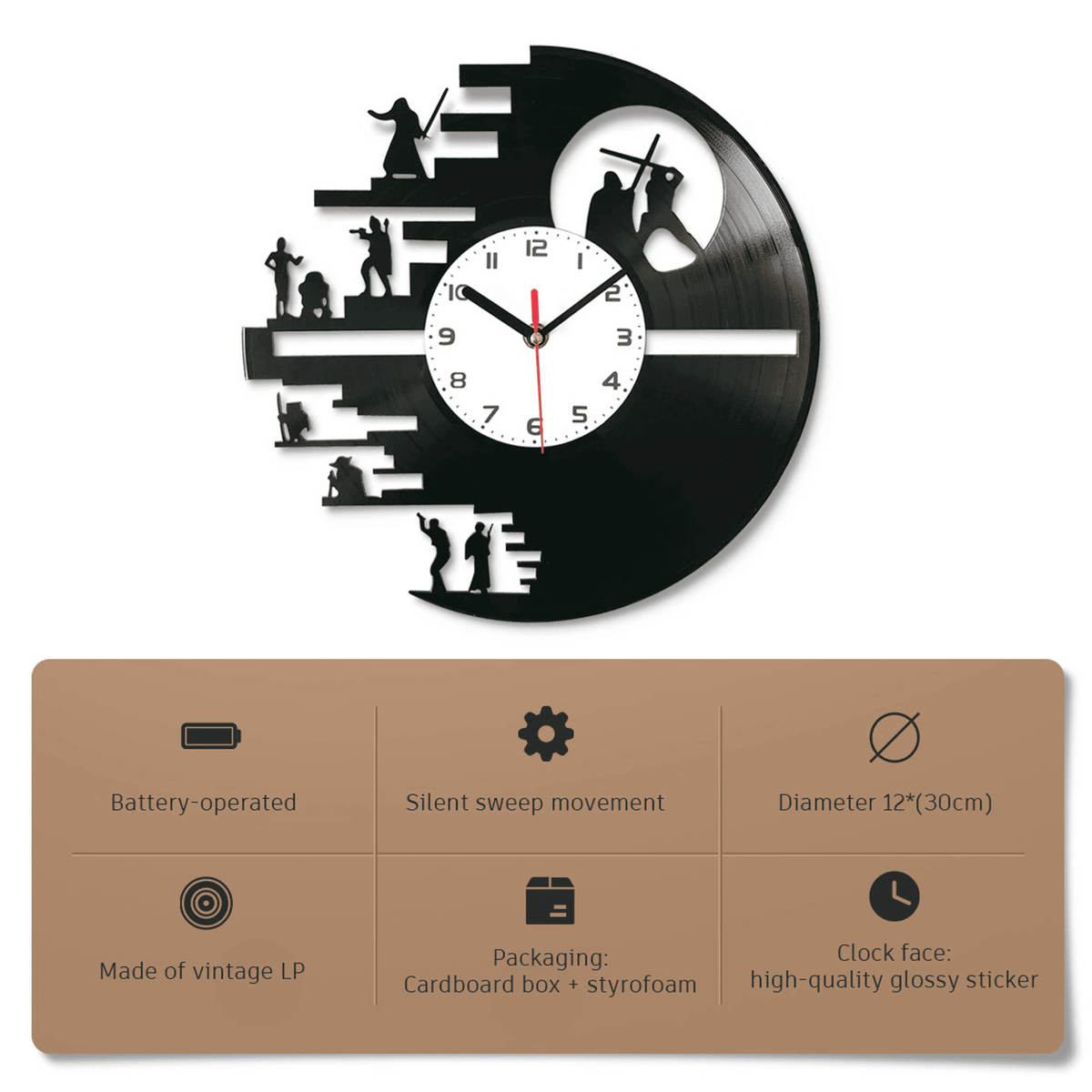 Kingdom Hearts Vinyl Record Clock With Bright Led Lights Room Decoration Unique Design Clock Birthday Gift