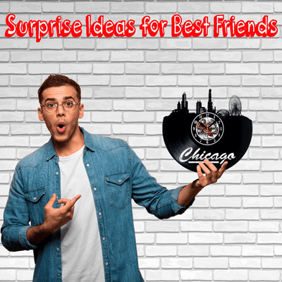 City Of Chicago Vinyl Record Wall Clock Gifts For Him Her Kids Decor For Home Bedroom Bathroom Kitchen Art Surprise Ideas For Friends