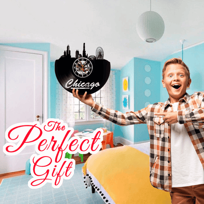 City Of Chicago Vinyl Record Wall Clock Gifts For Him Her Kids Decor For Home Bedroom Bathroom Kitchen Art Surprise Ideas For Friends